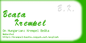 beata krempel business card